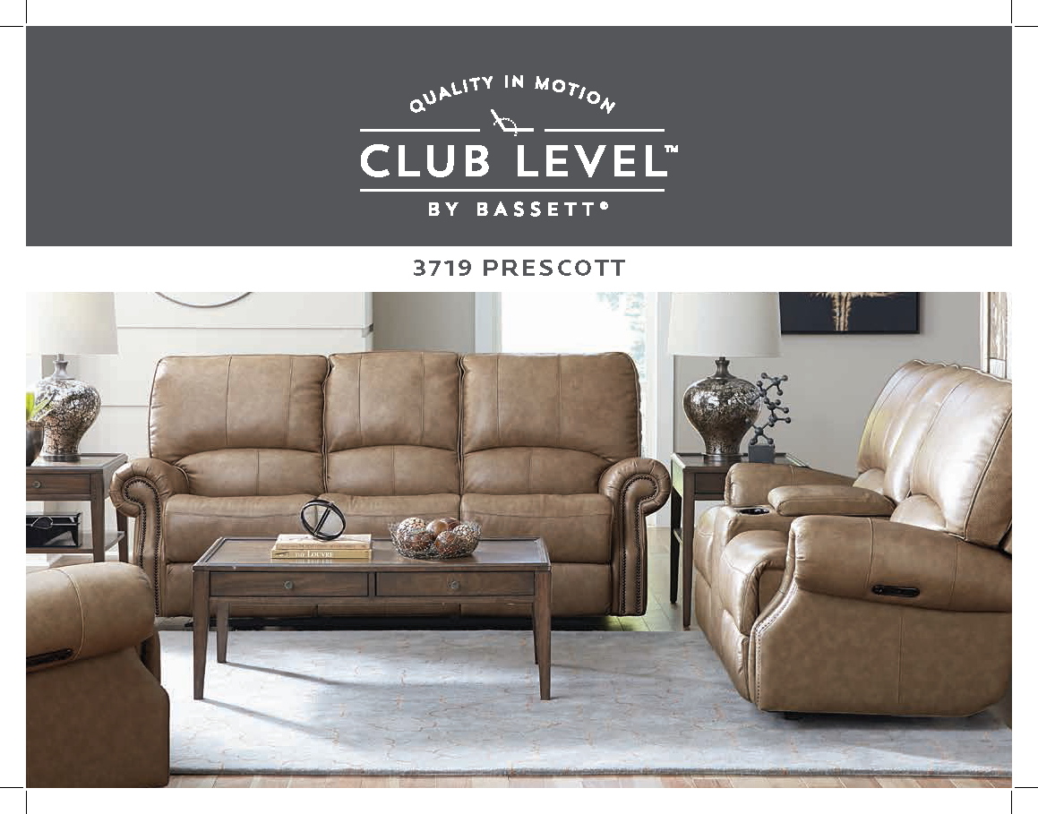 Power Reclining Leather Prescott Sofa, Bassett Furniture Leather Recliners