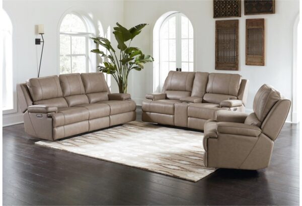 bassett leather living room set