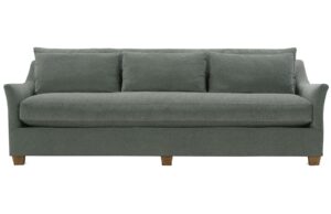 The Moreau Sofa features clean lines and flared arms. Its' bench seat with three kidney pillows offers the best of both worlds: style and comfort.