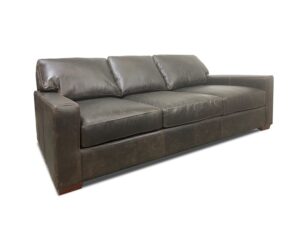 Brown 90" Leather Sofa