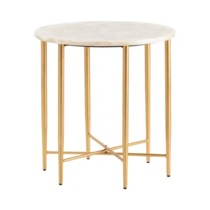 CVFNR5080 Crestview Katherine End Table (24x24x25") -White Marble Top