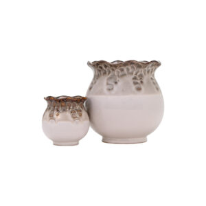 19-563 Import Collection Flower Top Pots - Set of 2