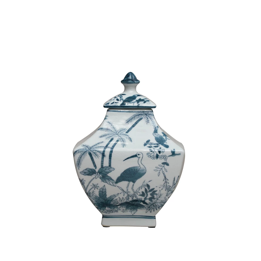 Hand-Painted Vintage Reproduction Ginger Jar