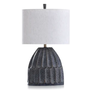 L330507 Stylecraft Malta Black Table Lamp 30"