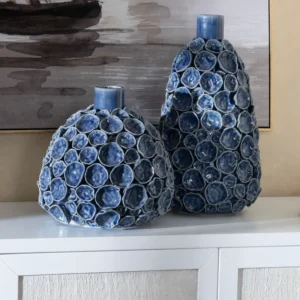 CVVSA1139B Crestview (set of 2) Blue Ceramic Vases