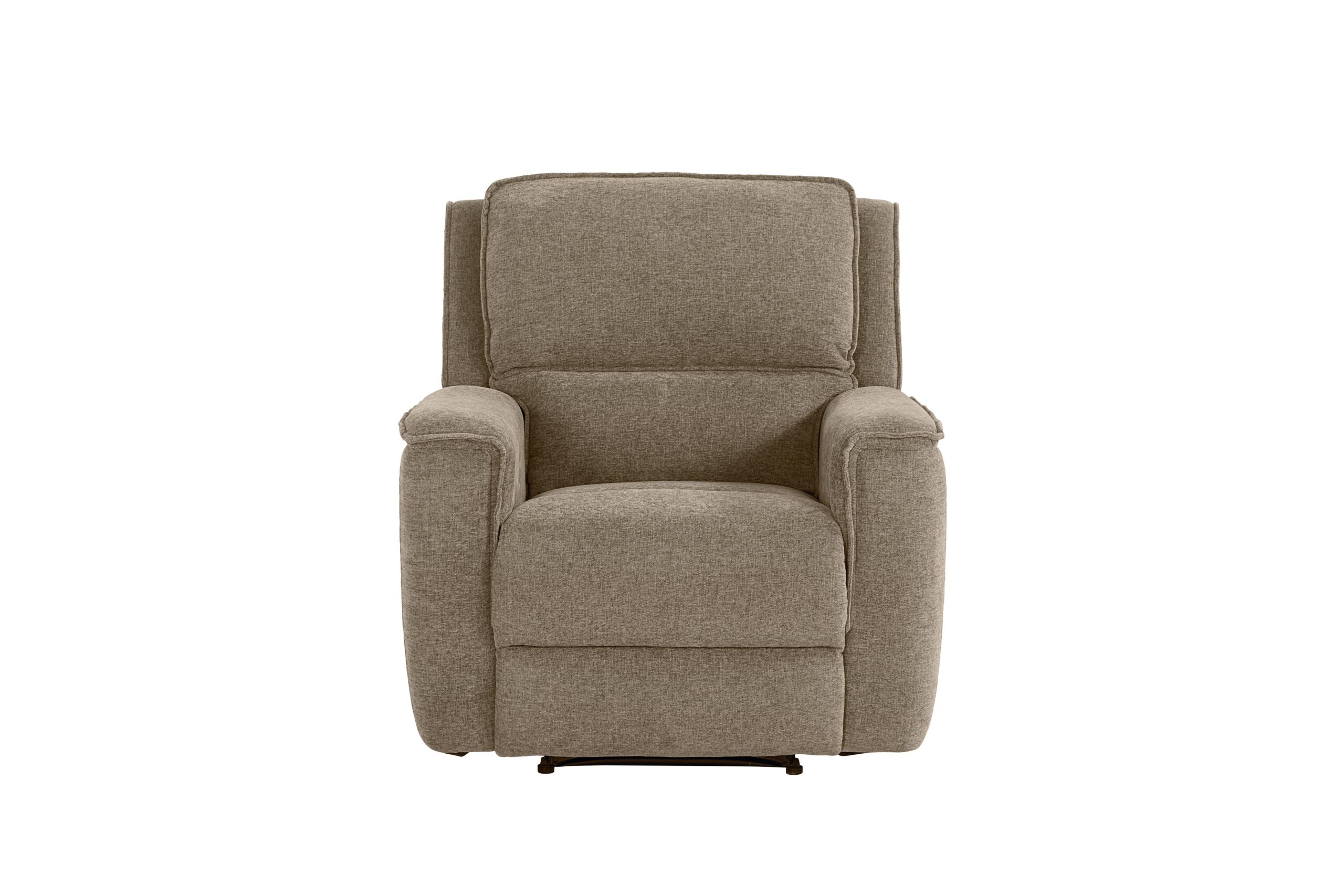 3537-POP Bassett Club Level Fabric Power Recliner (38x39x41"tall) w/ Power Headrest - Pecan