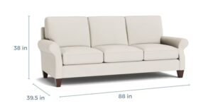 2716-72S 1629-1 6440-5 Bassett Davenport Roll Arm 88" Sofa