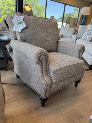 028210 Craftmaster Fabric 36" Chair (Fargo-09) w/Light Brass Tacks