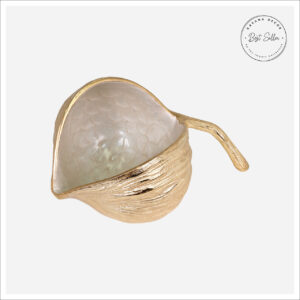 15-749 Import Collection Castanea Small Gold and White Aluminum Bowl