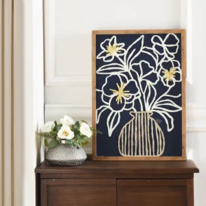 WI12173 BLUE ARRANGEMENT II | Flower Shadow Boxes | 28in Ht. X 20in W. X 1in D.