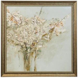 WM24218 StyleCraft Whispering Floral In Vase - Textured Framed Print- Made in USA (41")