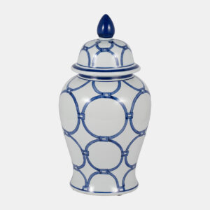 18476-01 Sagebrook 18" Links Temple Jar Blue