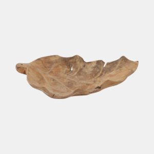 21306 Sagebrook 24" Teak Leaf Bowl, Natural