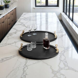 EV19190 Sagebrook Set of 2 (25/29") Cylde Wood Trays, Black