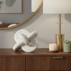 18859-01 Sagebrook Marble 6" Knot - White