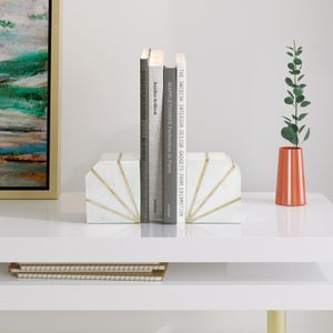 15978-02 Sagebrook Set of 2, 5" Marble Polished Bookends