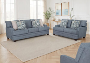 87040 3608-42 Franklin Lakeland Blue 90" Sofa