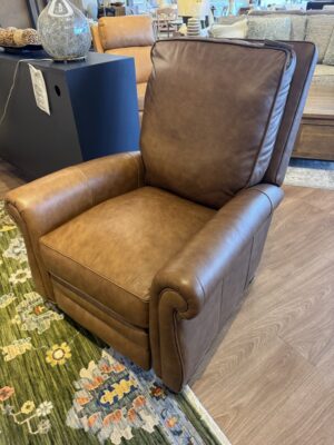 3079-907200-84 Bradington Young Reddish 3-Way Brown Leather Lounger Recliner (spring down seat)
