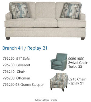 796250 Branch-41 Replay-21 Craftmaster 81" Sofa - Quick Ship