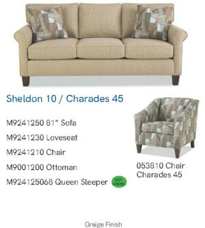 M9241250 Sheldon 10 Charades 45 Craftmaster Quick Ship Sofa