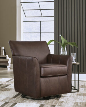 A3000820 Ashley Braydunn Swivel Glider Accent Chair - Leather