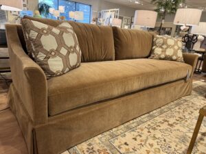 U614535 F-001889-3 F1955-1 Universal Madison Skirted Bench Seat Sofa - Ravina Camel